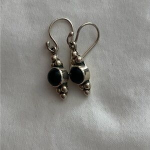 Sterling Silver and Black Onyx Dangle Earrings